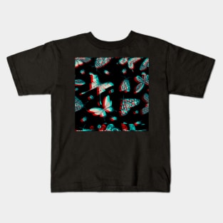 Butterfly Glitch Pattern Kids T-Shirt